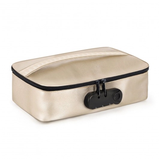 Золотистая сумочка для хранения игрушек Discreet Box - Dorcel - купить с доставкой в Липецке