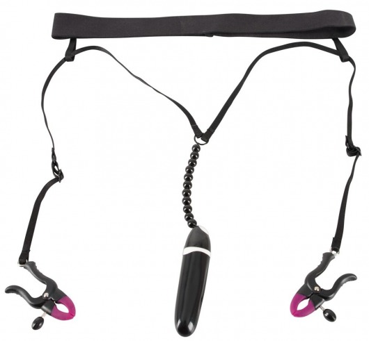 Женские вибростринги с зажимами для половых губ Spreader String with Vibrator - Orion - купить с доставкой в Липецке Женские вибростринги с зажимами для половых губ Spreader String with Vibrator - Orion - купить с доставкой в Липецке