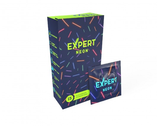 Светящиеся в темноте презервативы Expert Neon - 15 шт. - Expert - купить с доставкой в Липецке