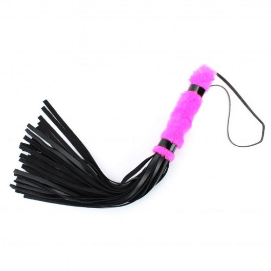 Нежная плеть с розовым мехом BDSM Light - 43 см. - БДСМ Арсенал - купить с доставкой в Липецке