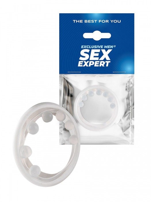 Эрекционное кольцо с мягкой стимулирующей насадкой - Sex Expert - в Липецке купить с доставкой