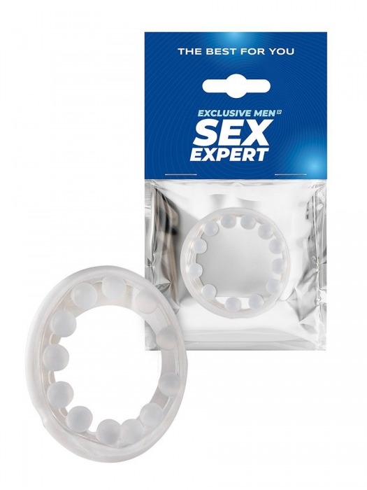 Эрекционное кольцо со стимулирующими шариками на поверхности - Sex Expert - в Липецке купить с доставкой