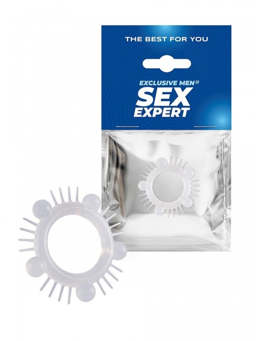 Эластичное эрекционное кольцо с шишечками и шипами - Sex Expert - в Липецке купить с доставкой