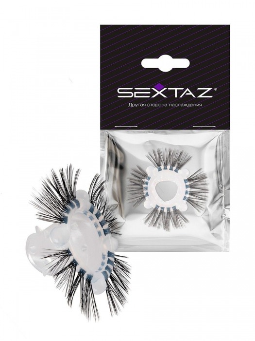 Эластичное эрекционное кольцо с черными «ресничками» - Sextaz - в Липецке купить с доставкой
