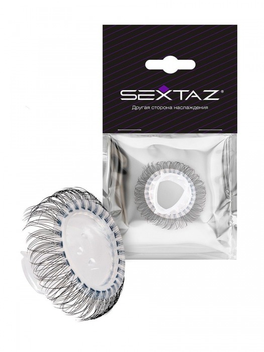 Эластичное эрекционное кольцо с длинными черными «ресничками» - Sextaz - в Липецке купить с доставкой