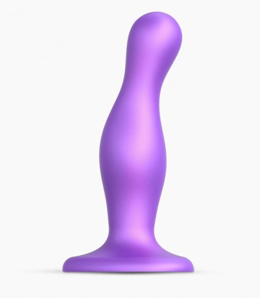 Фиолетовая насадка Strap-On-Me Dildo Plug Curvy size M - Strap-on-me - купить с доставкой в Липецке