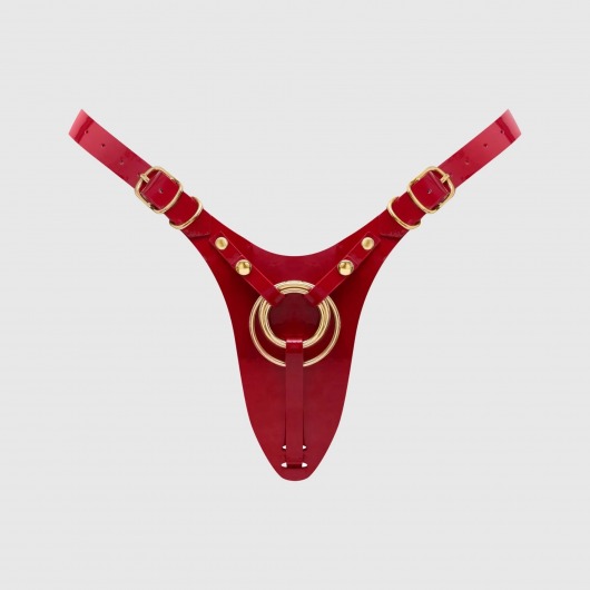Красный пояс для фиксации насадок Strap-On-Me Leatherette Harness Fabulous - Strap-on-me - купить с доставкой в Липецке