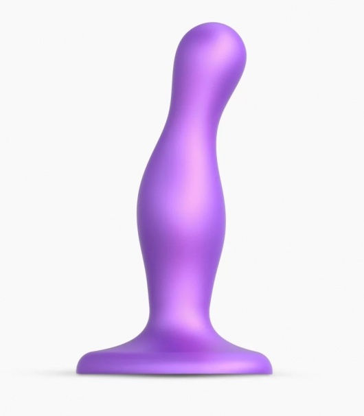 Фиолетовая насадка Strap-On-Me Dildo Plug Curvy size S - Strap-on-me - купить с доставкой в Липецке