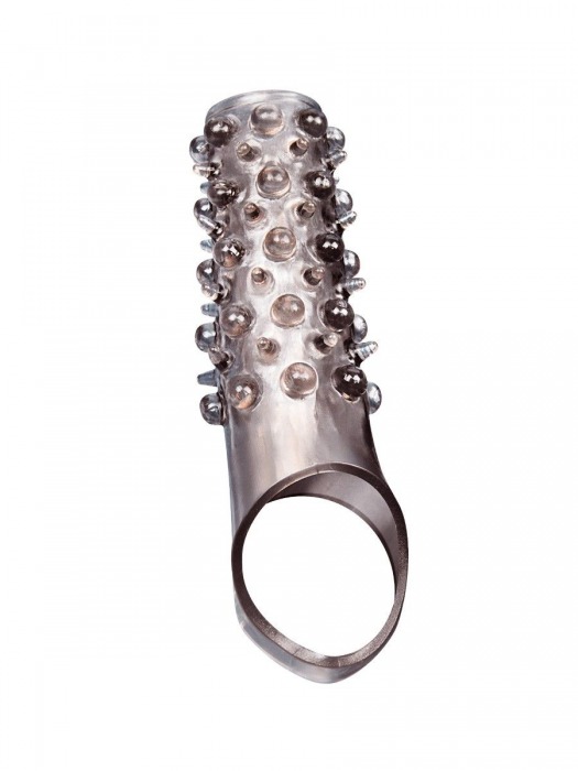 Дымчатая насадка на пенис с шипами и выпуклостями - 12 см. - Sex Expert - в Липецке купить с доставкой