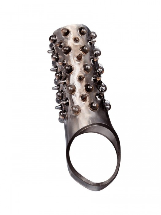 Дымчатая насадка на пенис с шипами и выпуклостями - 12,5 см. - Sex Expert - в Липецке купить с доставкой