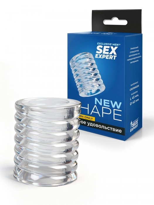 Прозрачная сквозная насадка на пенис с ребрышками - Sex Expert - в Липецке купить с доставкой