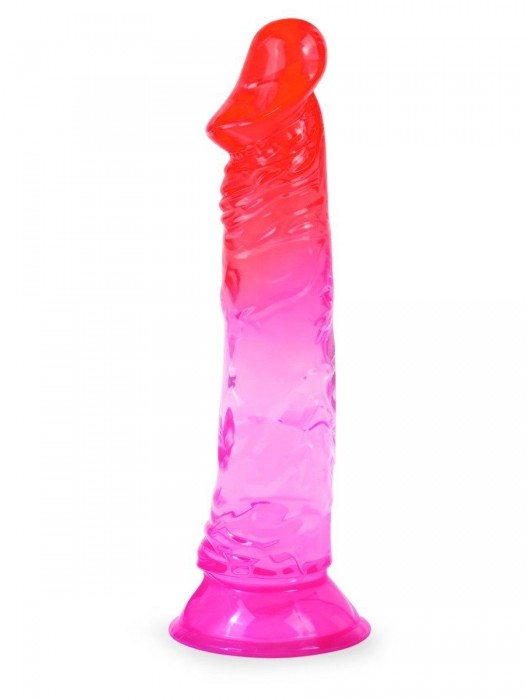 Яркий розово-красный фаллоимитатор с присоской - Erowoman-Eroman
