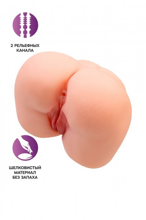 Реалистичный мастурбатор-попка с 2 любовными входами - No Name - в Липецке купить с доставкой