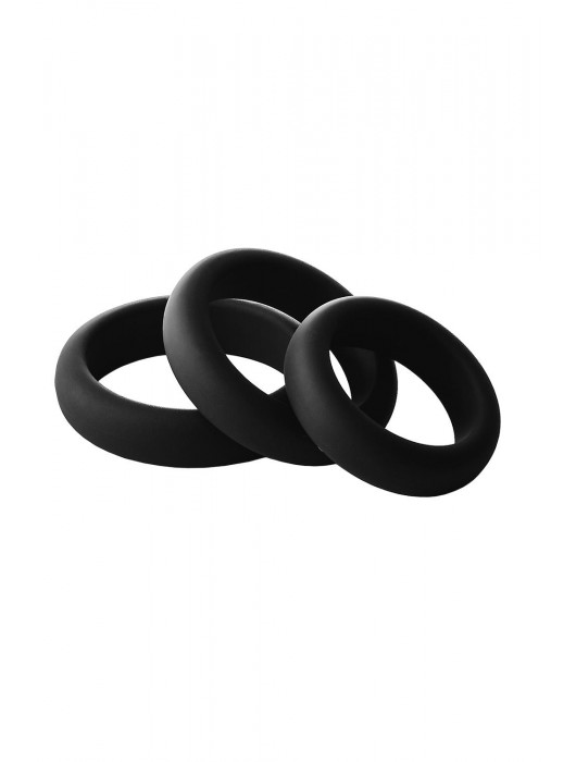 Набор из 3 черных эрекционных колец Smooth Silicone Cockring Pack - Dream Toys - в Липецке купить с доставкой
