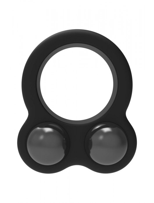 Черное эрекционное кольцо с утяжелителями Cockring Dual Weight - Dream Toys - в Липецке купить с доставкой