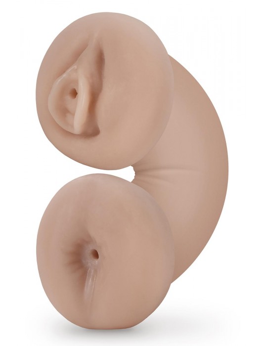 Телесный люминесцентный двусторонний мастурбатор Tasha - Blush Novelties - в Липецке купить с доставкой