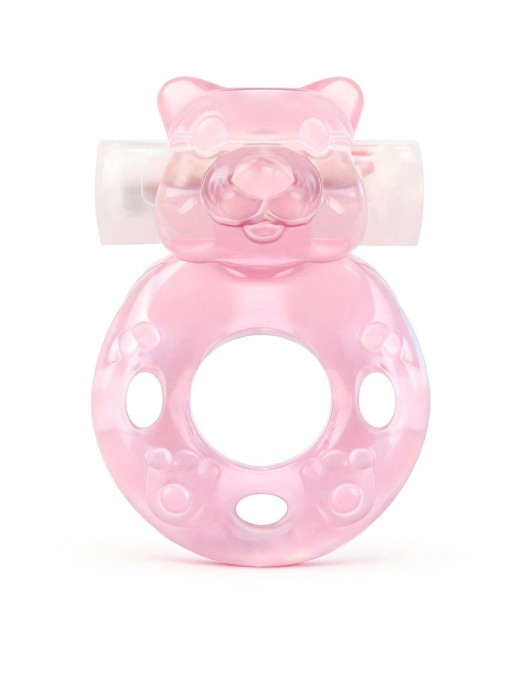 Розовое эрекционное виброкольцо в форме мишки - 1137 - в Липецке купить с доставкой