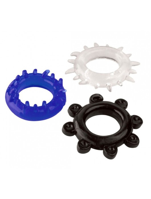 Набор из 3 эрекционных колец разного цвета и рельефа - Boys of Toys - в Липецке купить с доставкой