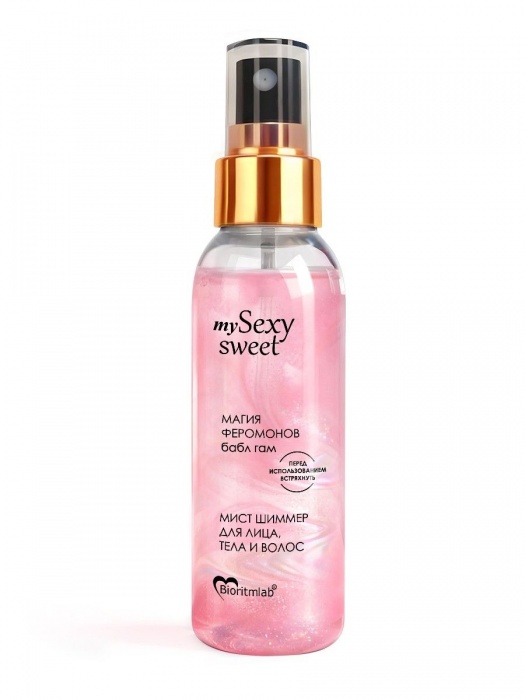 Мист для лица, тела и волос Sexy Sweet с ароматом бабл-гам, шиммером и феромонами - 95 мл. -  - Магазин феромонов в Липецке