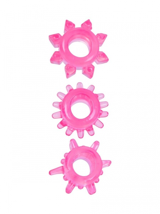 Комплект из трех розовых эрекционных колец - Erowoman-Eroman - в Липецке купить с доставкой