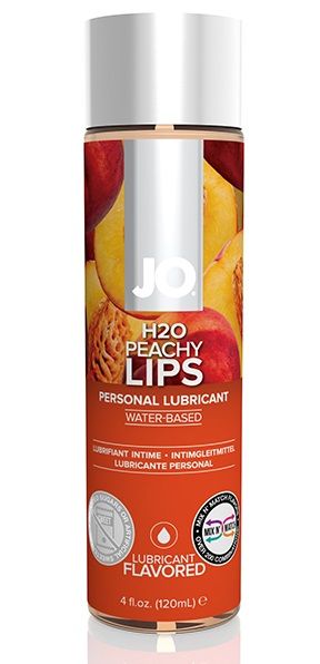 Лубрикант на водной основе с ароматом персика JO Flavored Peachy Lips - 120 мл. - System JO - купить с доставкой в Липецке