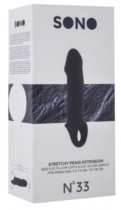 Чёрная насадка с подхватом Stretchy Penis Extension No.33 - Shots Media BV - в Липецке купить с доставкой