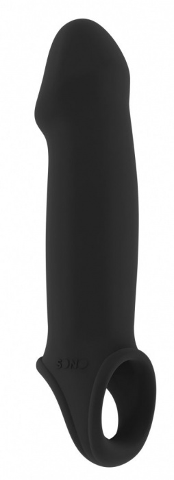 Чёрная насадка с подхватом Stretchy Penis Extension No.33 - Shots Media BV - в Липецке купить с доставкой