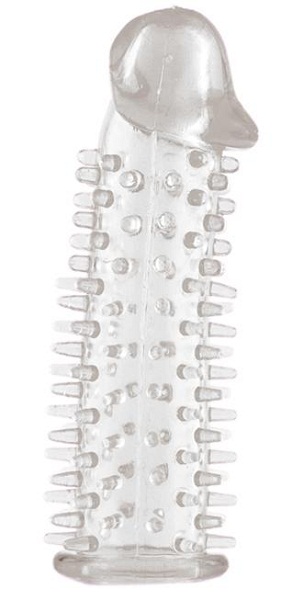 Прозрачная насадка на половой член с закрытой головкой и шипами - 12,5 см. - ToyFa - в Липецке купить с доставкой