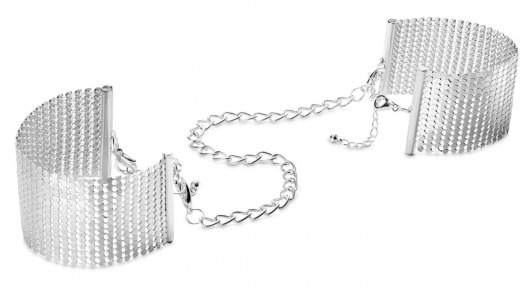Серебристые наручники-браслеты Desir Metallique Handcuffs - Bijoux Indiscrets - купить с доставкой в Липецке