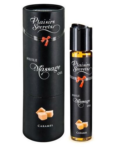 Массажное масло с ароматом карамели Huile de Massage Gourmande Caramel - 59 мл. - Plaisir Secret - купить с доставкой в Липецке