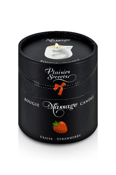 Массажная свеча с ароматом клубники Bougie de Massage Gourmande Fraise - 80 мл. - Plaisir Secret - купить с доставкой в Липецке