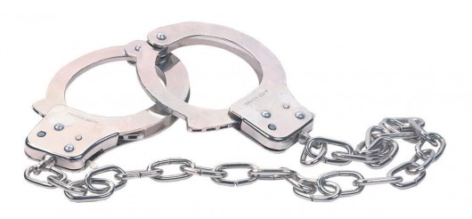 Наручники из металла с длинной цепочкой CHROME HANDCUFFS METAL HANDCUFFS W. KEY - NMC - купить с доставкой в Липецке