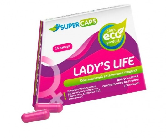 Возбуждающие капсулы Ladys Life - 14 капсул (0,35 гр.) - SuperCaps - купить с доставкой в Липецке