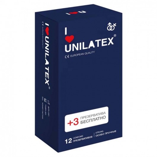 Ультрапрочные презервативы Unilatex Extra Strong - 12 шт. + 3 шт. в подарок - Unilatex - купить с доставкой в Липецке