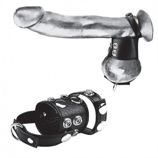 Утяжка на пенис и мошонку Cock Ring With 1.5  Ball Stretcher And Optional Weight Ring - BlueLine - купить с доставкой в Липецке