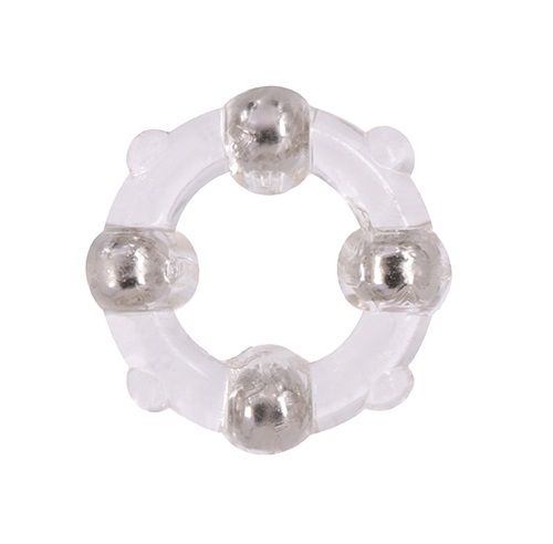 Эрекционное кольцо с 4 бусинами MENZSTUFF STUD RING CLEAR - Dream Toys - в Липецке купить с доставкой