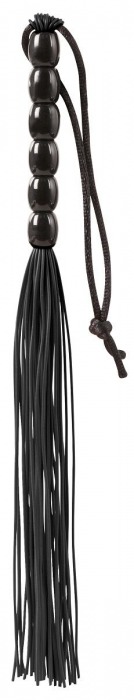 Чёрная мини-плеть из резины Rubber Mini Whip - 22 см. - Blush Novelties - купить с доставкой в Липецке