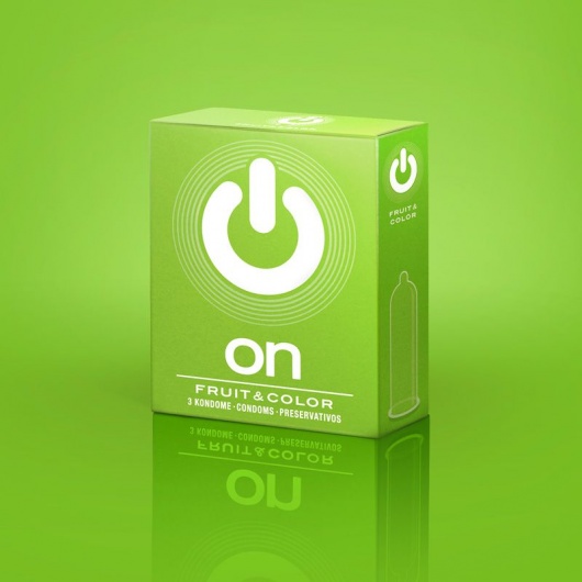 Цветные ароматизированные презервативы ON) Fruit   Color - 3 шт. - ON) - купить с доставкой в Липецке