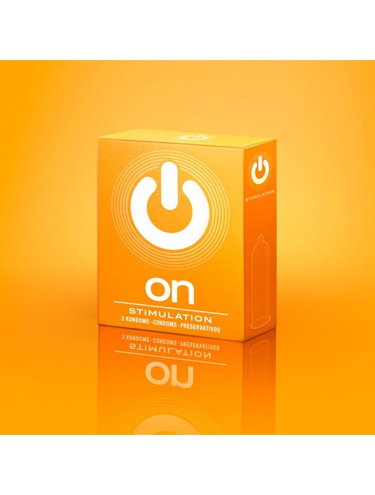 Презервативы ON) Stimulation с точками - 3 шт. - ON) - купить с доставкой в Липецке