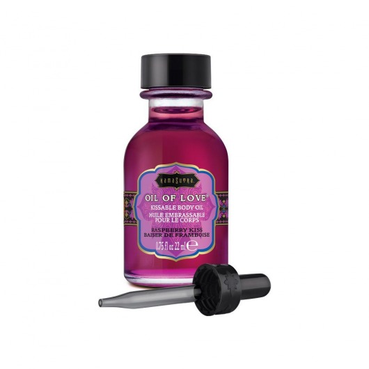 Масло для ласк с ароматом малины Oil of Love Raspberry Kiss - 22 мл. - Kama Sutra - купить с доставкой в Липецке