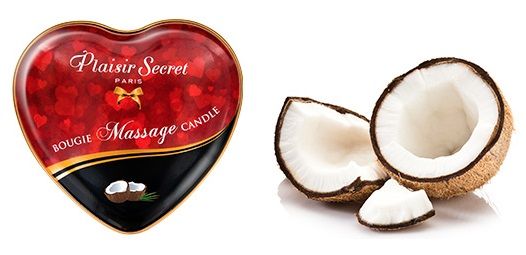 Массажная свеча с ароматом кокоса Bougie Massage Candle - 35 мл. - Plaisir Secret - купить с доставкой в Липецке