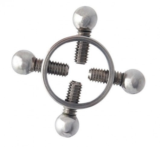Серебристые зажимы для сосков на винтах - ToyFa - купить с доставкой в Липецке