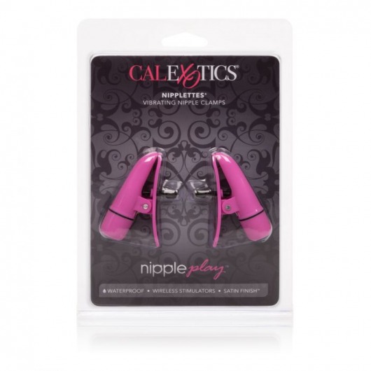 Розовые зажимы на соски с вибрацией Nipple Play Nipplettes - California Exotic Novelties - купить с доставкой в Липецке