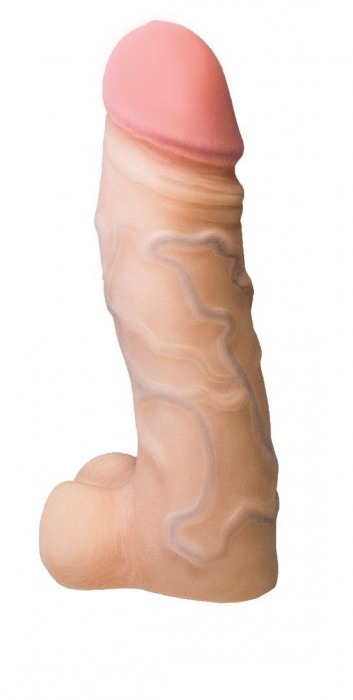 Реалистичная насадка с мошонкой REAL Standard - 15,5 см. - LOVETOY (А-Полимер) - купить с доставкой в Липецке
