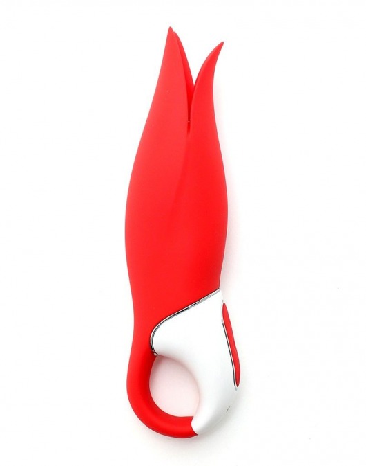 Красный вибратор Satisfyer Power Flower с лепестками - 18,8 см. - Satisfyer