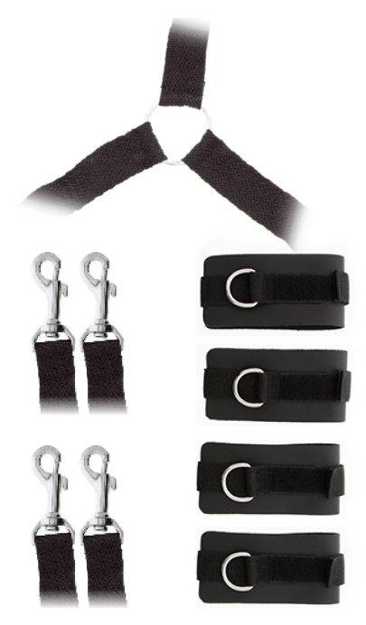 Комплект наручников и поножей LUXURIOUS BED RESTRAINT CUFF SET - Blush Novelties - купить с доставкой в Липецке