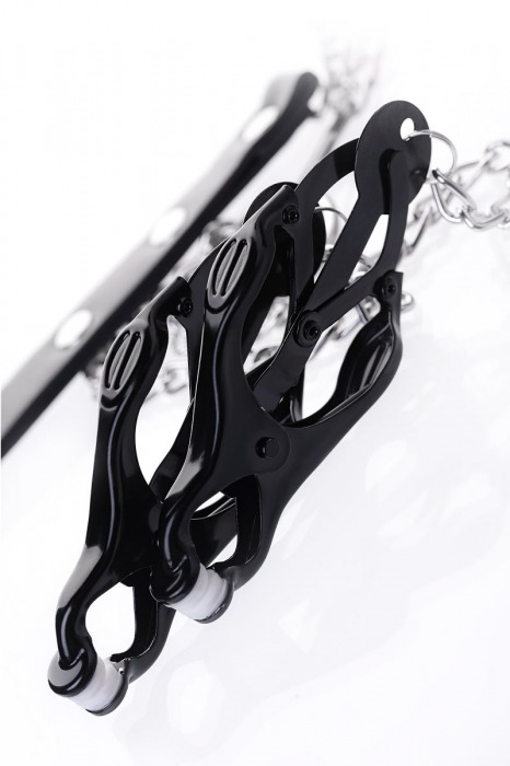 Черно-серебристые зажимы для сосков с кольцом для пениса TOYFA Metal - ToyFa - купить с доставкой в Липецке