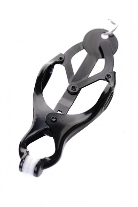 Черно-серебристые зажимы для сосков с кольцом для пениса TOYFA Metal - ToyFa - купить с доставкой в Липецке