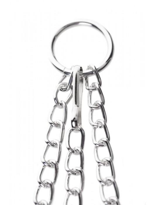 Серебристо-чёрные зажимы для сосков с кольцом для пениса TOYFA Metal - ToyFa - купить с доставкой в Липецке