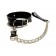 Черный ошейник с поводком из эко-кожи - БДСМ Арсенал - купить с доставкой в Липецке Черный ошейник с поводком из эко-кожи - БДСМ Арсенал - купить с доставкой в Липецке